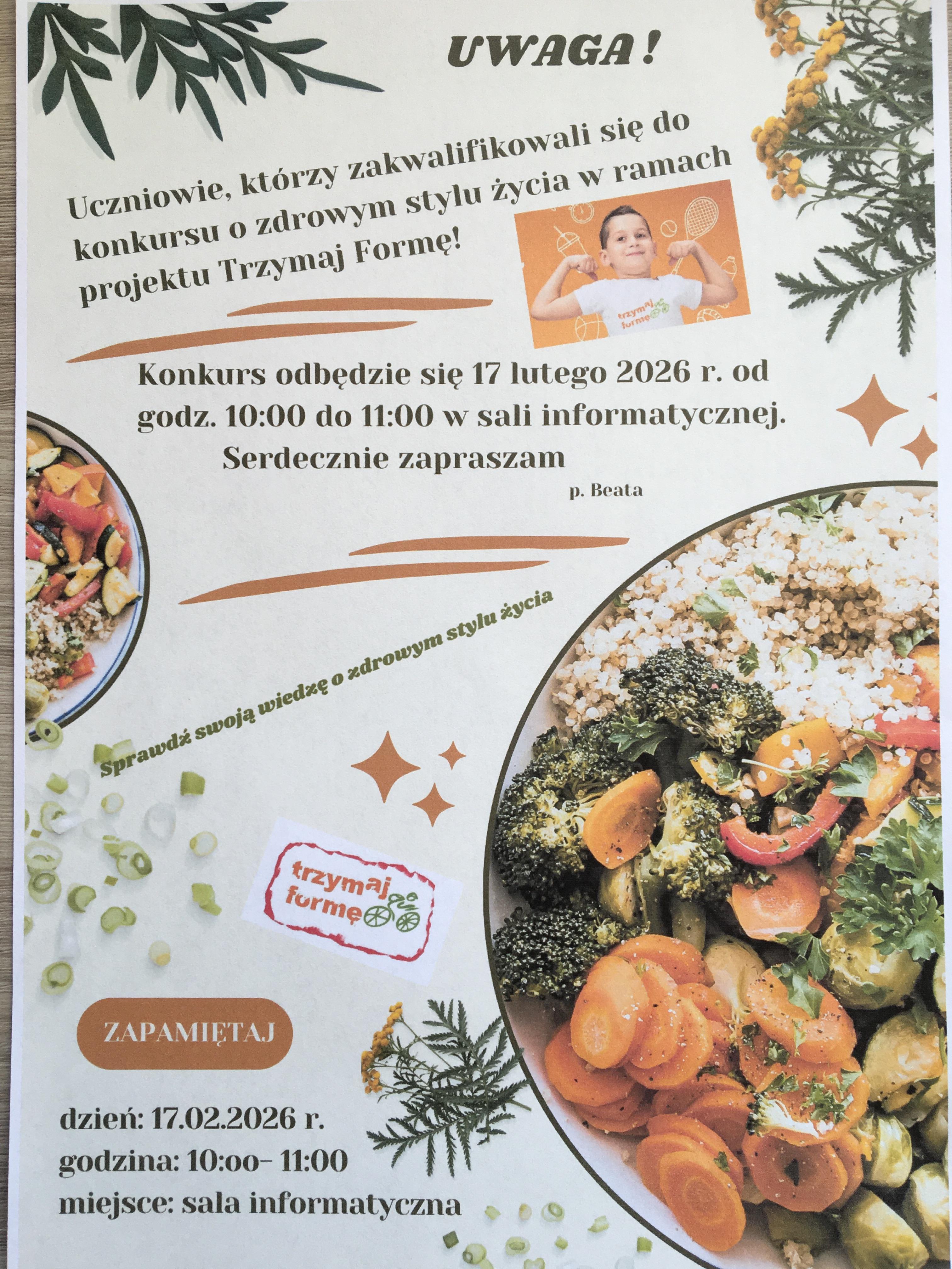 Konkurs o zdrowym stylu życia