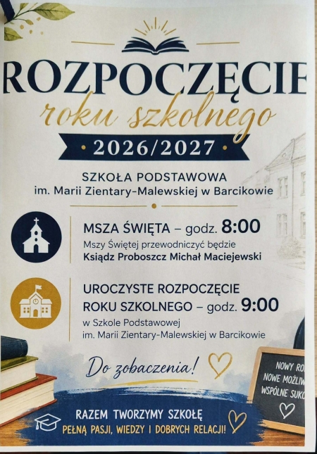 Uroczystość rozpoczęcia roku szkolnego 2026/2027